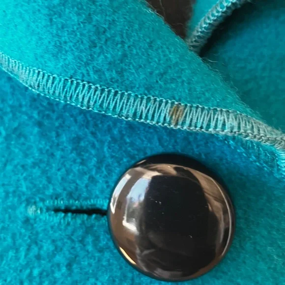 Turquoise Wool sleeved cape jacket - Picture 8 of 13